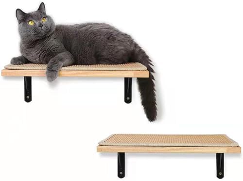 2 Pieces Cat Hammock Wall Mounted Floating Wall Shelf by 3MNSCD