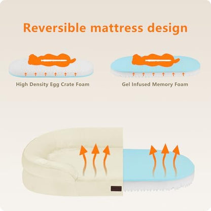 Dwanton Orthopedic Waterproof Medium Dog Bed Sofa, Gel Memory Foam - Image 3