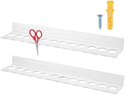 2PCS Long Scissor Holder Acrylic Wall Mounted Shear Holder by HOBBIESAY