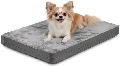Waterproof Small Dog Bed Crate Pad 24", Washable Puppy Bed Orthopedic Gray by Loveforfurrykids