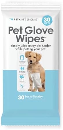 PETKIN PET Glove Wipes Dog and CAT Grooming Wipes by Petkin