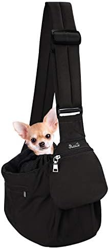 SlowTon Pet Carrier, Hard Bottom Support & Adjustable Padded Shoulder Strap by SlowTon