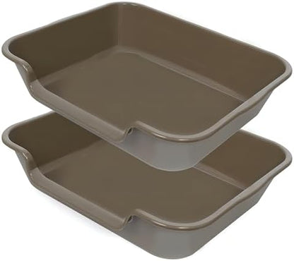 Extra Large Low Entry ABS Cat Litter Box, 2 Pack by Ying+Tutu