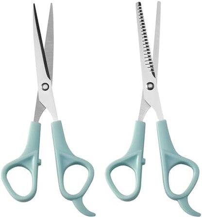 Hair Cutting Scissors and Thinning Shears, 2 Pack 6 inch Professional Stainless by KootinnUSOnline