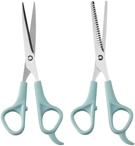 Hair Cutting Scissors and Thinning Shears, 2 Pack 6 inch Professional Stainless by KootinnUSOnline