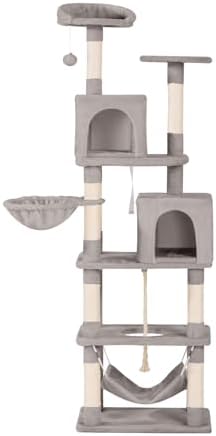68in Cat Tower with Sisal Scratching Posts & Plush Hammock - Image 6