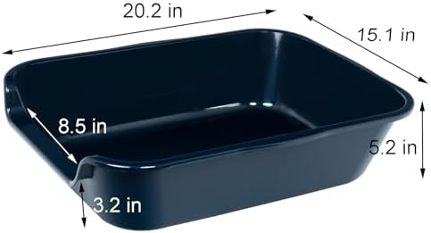 Extra Large Low Entry ABS Cat Litter Box, Dark Blue, 1 Pack - Image 5