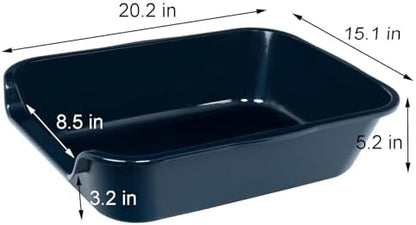 Extra Large Low Entry ABS Cat Litter Box, Dark Blue, 1 Pack - Image 5