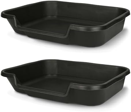 KittyGoHere Senior Cat Litter Box, Large Litter Pan, 2 Pack by NE14pets