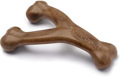 Benebone Wishbone Dog Chew Toy for Aggressive Chewers, Real Bacon by Benebone