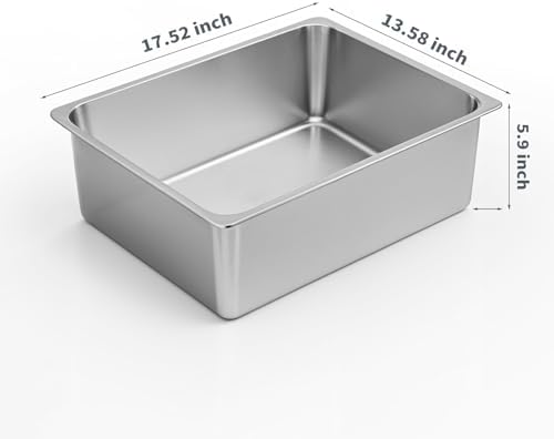 Kirecoo Large High Sided Stainless Steel Cat Litter Box - Image 2