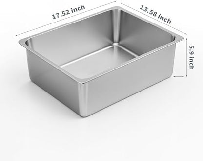 Kirecoo Large High Sided Stainless Steel Cat Litter Box - Image 2