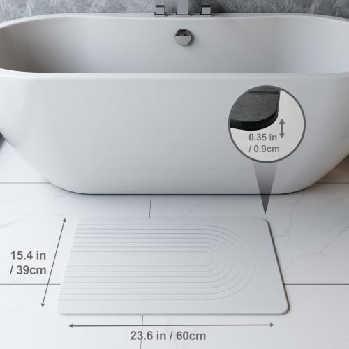Fast Drying Stone Bath Mats for Bathroom, Non-Slip Diatomaceous Earth Bath Mat - Image 2