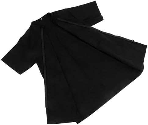 PET Grooming Smock Black Polyester Full Zipper Short Sleeve Apron by HOODANCOS