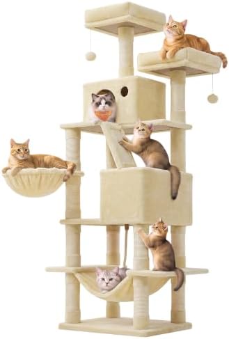 Feandrea Cat Tree, 66.1-Inch Large Cat Tower by FeandreabySONGMICSHOME