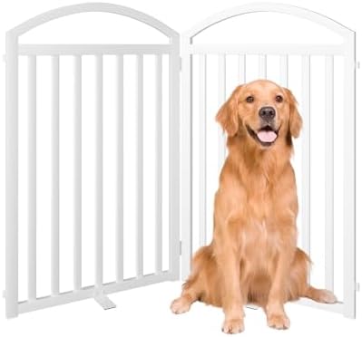 SNUOWU 2 Panels Full Matel Freestanding Dog Gates by SNUOWU