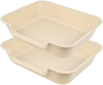 Extra Large Low Entry ABS Cat Litter Box, 2 Pack by Ying+Tutu
