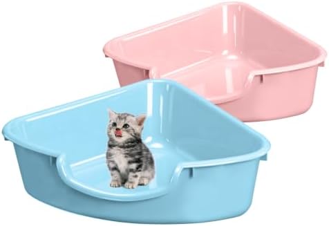 Corner Litter Box, Low Entry Kitten Litter Box by Unknown