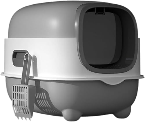 Cat Foldable Litter Box with Lid & Scoop – Middle Enclosed Anti-Splashing by Tritala