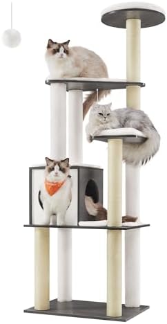 Feandrea Cat Tree, 65-Inch Multi-Level Tower by FeandreabySONGMICSHOME