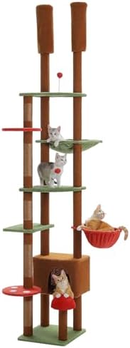PEQULTI Floor to Ceiling Cat Tree, Height Adjustable 90.5-100.4'' - Image 2