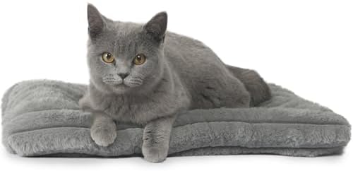 Cat Bed Dog Crate Pad Ultra Soft Comfy Flat Pet Bed Sleeping Cushion Washable by ZihapgpzpPetSupplies