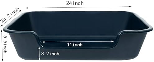 Extra Large Low Entry ABS Cat Litter Box, Dark Blue, 2 Pack - Image 5