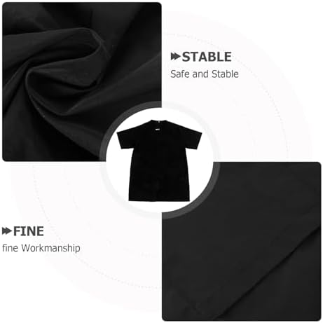 PET Grooming Apron Zippered Short Sleeve Black Polyester - Image 3