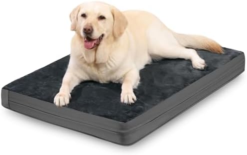Waterproof Dog Bed Large Sized Dogs, Orthopedic Washable Crate Pad 35"x22" by Loveforfurrykids