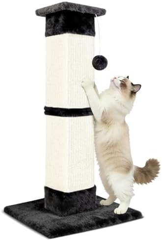 Cat Scratching Post 33 inch for Indoor Cats, Sisal Cat Scratcher, Vertical Posts by Runske