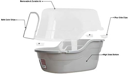 Petphabet Jumbo Hooded Cat Litter Box, Extra Large Gray - Image 5