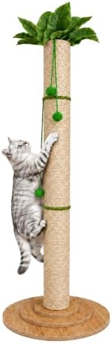 63in Tall Natural Sisal Cat Scratching Post, Wide Base by Unknown