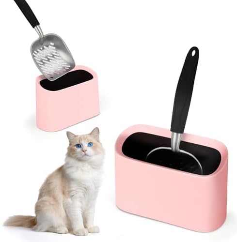 Metal Cat Litter Scoop with Holder, Lidded Caddy Set by Midollarle