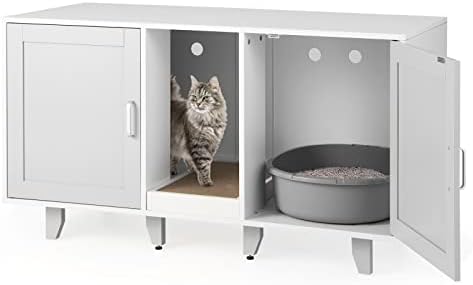 Tangkula Double Cat Litter Box Enclosure by TANGKULA