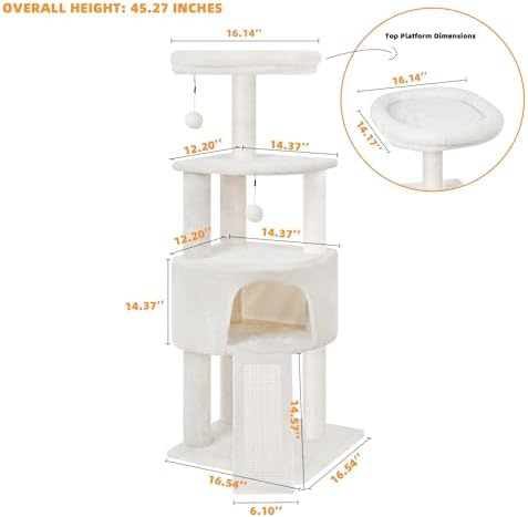 HUITREE 45in Cat Tree Tower - Image 3