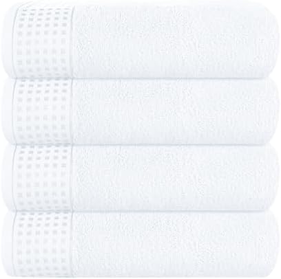 GLAMBURG Ultra Soft 4 Pack Oversized Bath Towel Set 27x54 inches, 100% Cotton by GLAMBURG