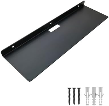 20 Inch Black Floating Wall Shelves, Wall-Mounted Small Storage Shelf by YUjieSTC