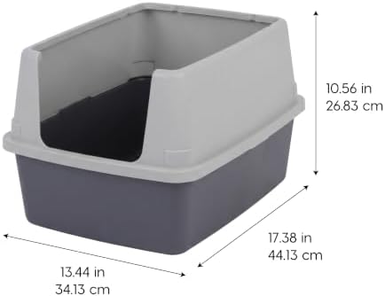 IRIS USA Cat Litter Box Small, High Sided, Scatter Shield - Image 2