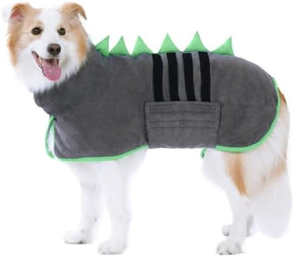Super Absorbent Dog Bathrobe, Fast-Drying Robe by HezzLuv