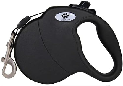 16 ft Retractable Dog Leash for Large Dogs up to 110 lbs, Tangle-Free Nylon Tape by CROWN+PAWS