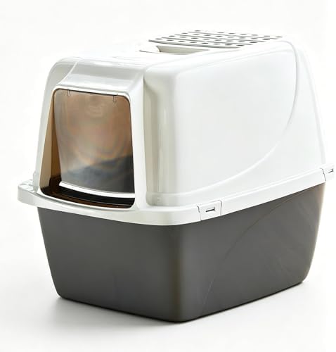 Large Enclosed Corner Cat Litter Box by POMILER