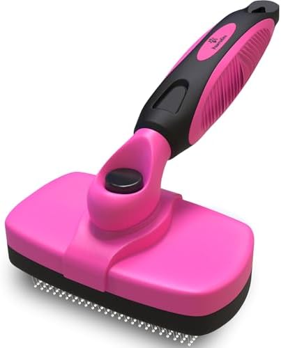 Deshedding Dog Brush for Shedding – Self Clean Cat Brush Deshedding & Grooming by Pawradise