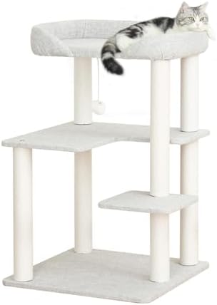 37.5" Cat Tree Tower for Large & Senior Cats, Low-Step Design by PETTIFULCATTREE