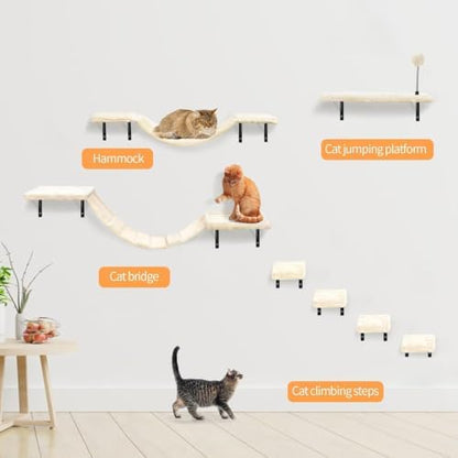 Cat Wall Shelves, Space-Saving Wall-Mounted Cat Climbing Set - Image 6