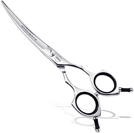 HASHIMOTO Curved Dog Grooming Scissors, 6.5 inch, Designed by HASHIMOTO