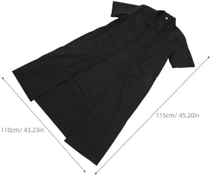 DOITOOL Black Chinlon PET Grooming Apron, Waterproof Half Sleeve Smock - Image 2