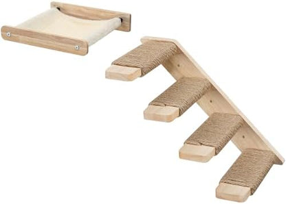 HOOBRO Cat Wall Shelf Set of 2, Wall Mounted 4-Level Cat Steps by HOOBRO
