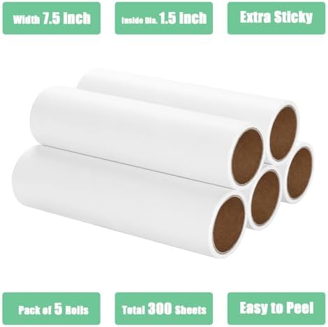 7.5 inch Lint Roller Refills Only, Pet Hair Remover Refills - Image 3
