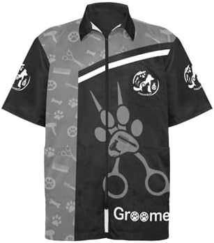 Custom Pet Grooming Smock, Personalized Dog Groomer Jacket - Image 3