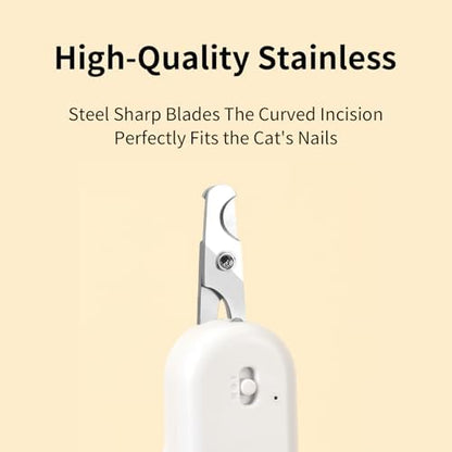 PAKEWAY Cat Nail Clipper with LED Light, Safe & Precise - Image 4